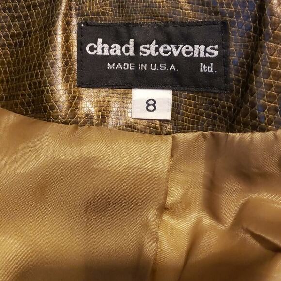Chad Stevens Green Brown Snake Skin raincoat - Picture 6 of 7